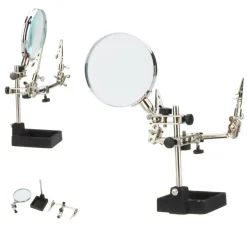 LENTE INGRANDIMENTO CON PINZE DA TAVOLO TOOL RIPARAZIONI SALDATURE ORIENTABILE