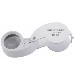 LENTE INGRANDIMENTO ILLUMINATA 40X-25MM A LED DA TASCA PRECISIONE PIEGHEVOLE METALLO
