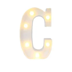 LETTERA C LUMINOSA CON LUCI LED A BATTERIA DECORAZIONI PER LA CASA DIM. 22 CM