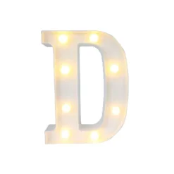 LETTERA D LUMINOSA CON LUCI LED A BATTERIA DECORAZIONI PER LA CASA DIM. 22 CM