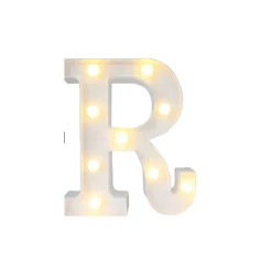 LETTERA R LUMINOSA CON LUCI LED A BATTERIA DECORAZIONI PER LA CASA DIM. 22 CM