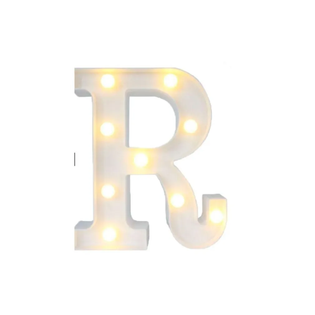 LETTERA R LUMINOSA CON LUCI LED A BATTERIA DECORAZIONI PER LA CASA DIM. 22 CM