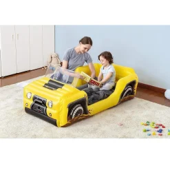 LETTINO GONFIABILE BAMBINI JEEP FUORISTRADA 160X84X58CM MATERASSO FLOCCATO 67714
