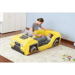 LETTINO GONFIABILE BAMBINI JEEP FUORISTRADA 160X84X58CM MATERASSO FLOCCATO 67714