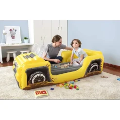 LETTINO GONFIABILE BAMBINI JEEP FUORISTRADA 160X84X58CM MATERASSO FLOCCATO 67714