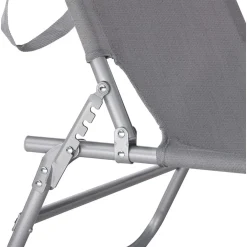 LETTINO IN TEXTILENE CON PARASOLE GRIGIO MARE GIARDINO SCHIENALE REGOLABILE 281013