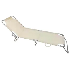 LETTINO IN TEXTILENE CREMA PER MARE GIARDINO SCHIENALE REGOLABILE IN 3 POSIZIONI 281047