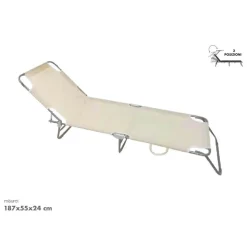 LETTINO IN TEXTILENE CREMA PER MARE GIARDINO SCHIENALE REGOLABILE IN 3 POSIZIONI 281047