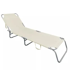 LETTINO IN TEXTILENE CREMA PER MARE GIARDINO SCHIENALE REGOLABILE IN 3 POSIZIONI 281047