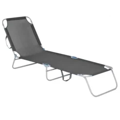 LETTINO IN TEXTILENE GRIGIO PER MARE GIARDINO SCHIENALE REGOLABILE IN 3 POSIZIONI 281046