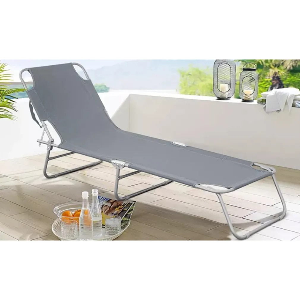 LETTINO PRENDISOLE PIEGHEVOLE SENZA PARASOLE CON SCHIENALE REGOLABILE BRANDINA GRIGIO 281023