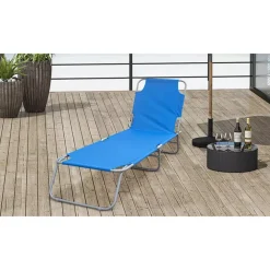 LETTINO PRENDISOLE PIEGHEVOLE SENZA PARASOLE CON SCHIENALE REGOLABILE BRANDINA BLU 281022