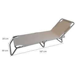 LETTINO PRENDISOLE PIEGHEVOLE SENZA PARASOLE CON SCHIENALE REGOLABILE BRANDINA BEIGE 281024