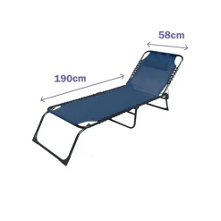 LETTINO PRENDISOLE SDRAIO SENZA PARASOLE IN TEXTILENE BLU RECLINABILE GIARDINO 483007