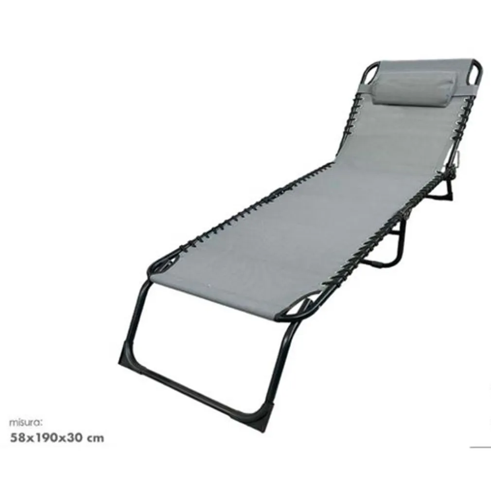 LETTINO PRENDISOLE SDRAIO SENZA PARASOLE IN TEXTILENE GRIGIO RECLINABILE GIARDINO 483008