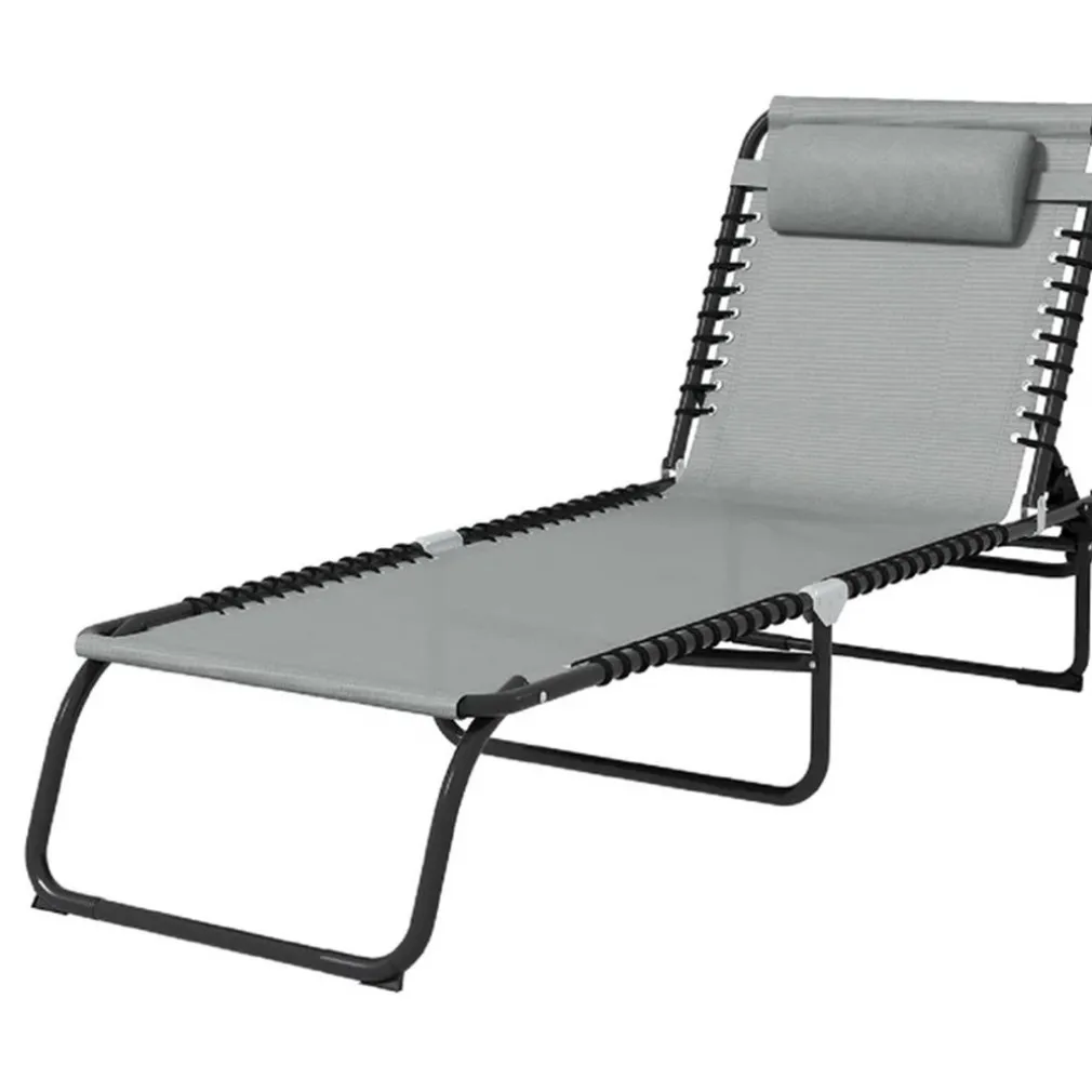 LETTINO PRENDISOLE SDRAIO SENZA PARASOLE IN TEXTILENE GRIGIO RECLINABILE GIARDINO 483008