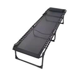 LETTINO PRENDISOLE SDRAIO SENZA PARASOLE IN TEXTILENE NERO RECLINABILE GIARDINO 483010