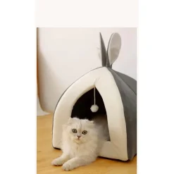 LETTO CUSCINO CUCCIA PER GATTI DI PICCOLA TAGLIA S CONIGLIO GRIGIO 28X28X29CM
