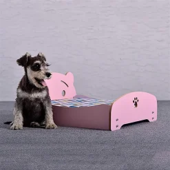 LETTO CUSCINO PER CANI GATTI ANIMALI DOMESTICI DUREVOLE IN LEGNO 47 X 42 X 23CM