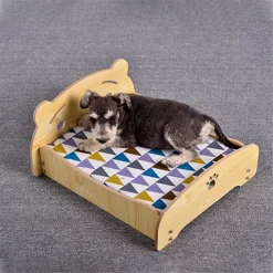 LETTO CUSCINO PER CANI GATTI ANIMALI DOMESTICI DUREVOLE IN LEGNO 68 X 55 X 23 CM