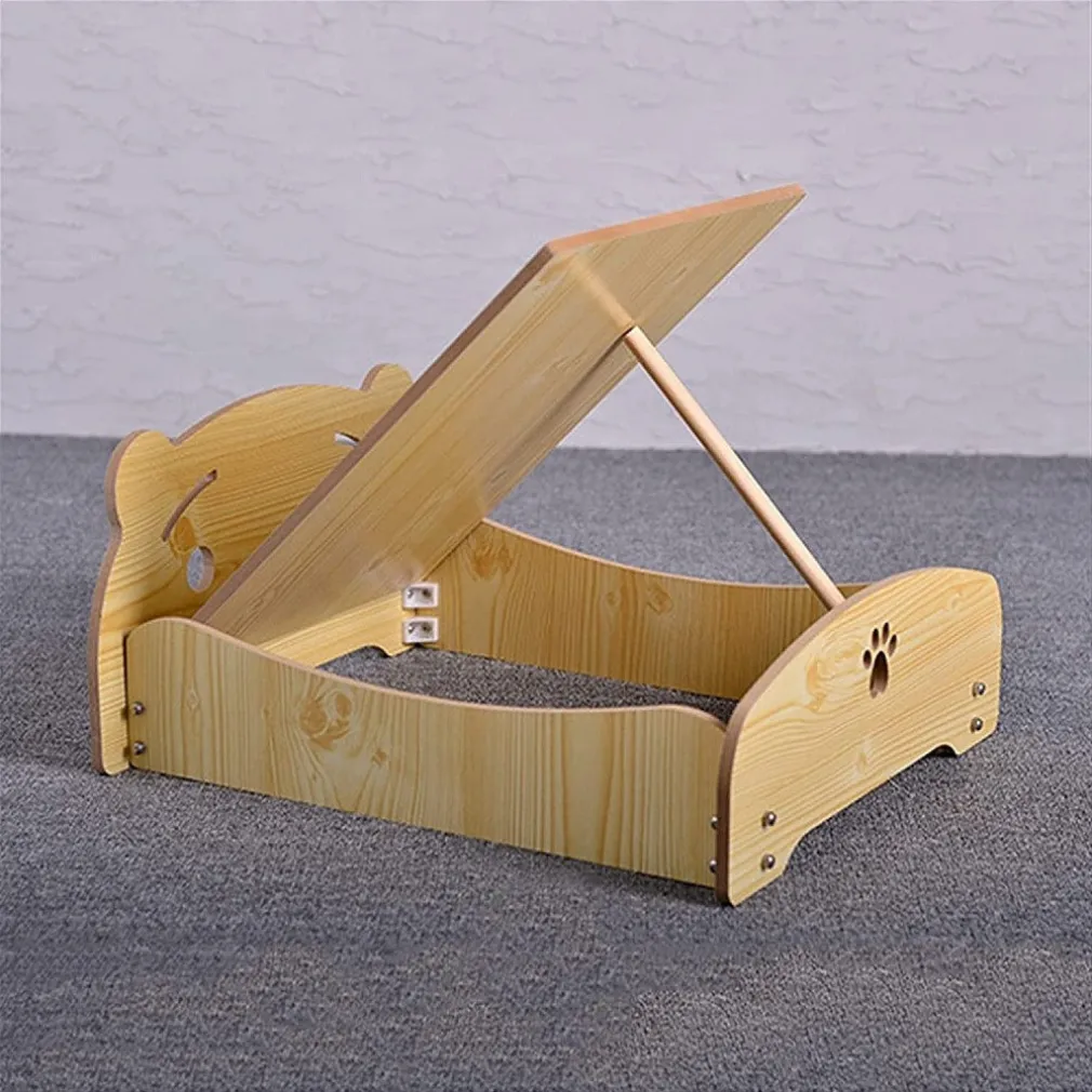 LETTO CUSCINO PER CANI GATTI ANIMALI DOMESTICI DUREVOLE IN LEGNO 68 X 55 X 23 CM