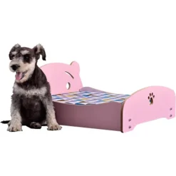 LETTO CUSCINO PER CANI GATTI ANIMALI DOMESTICI DUREVOLE IN LEGNO 68 X 55 X 23 CM