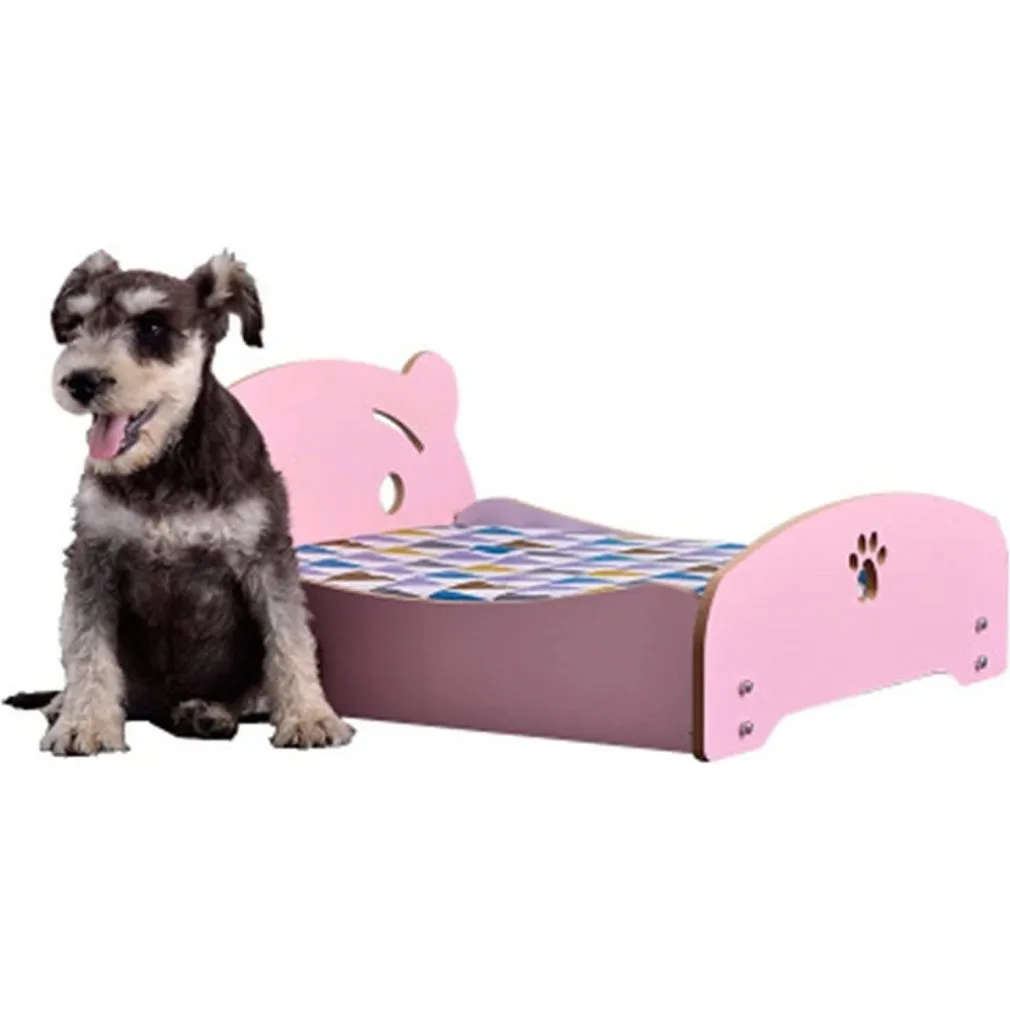 LETTO CUSCINO PER CANI GATTI ANIMALI DOMESTICI DUREVOLE IN LEGNO 68 X 55 X 23 CM