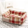 LETTO PER CANI TRASPIRANTE COTONE LAVABILE DIVANO TG.S 45X35CM GRIGLIA ROSSA