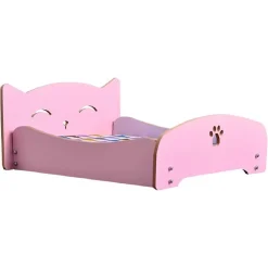 LETTO PER GATTI CANI ANIMALI PICCOLA MEDIA TAGLIA IN LEGNO UNIVERSALE 68X55X23CM