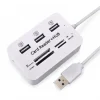 LETTORE DI SCHEDE CARTE + HUB USB 2.0 3 PORTE USB SLOT MS SD MMC TF M2 Q-H02