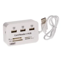 LETTORE DI SCHEDE CARTE + HUB USB 2.0 3 PORTE USB SLOT MS SD MMC TF M2 Q-H02