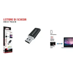 LETTORE DI SCHEDE DI MEMORIA USB 2.0 MICRO SD ADATTATORE PER PC 480MBPS LTO-SM03