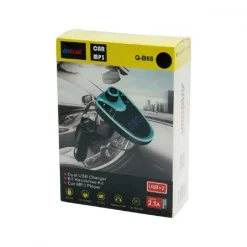 LETTORE MP3 MULTIFUNZIONE WIRELESS 2.1A CARICABATTERIA DOPPIO USB PER AUTO Q-B68