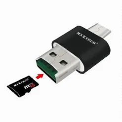 LETTORE SCHEDA OTG2.1 USB2.0 MICRO SD COMPATIBILE ENTRATA TYPE-C MAXTECH LTO-SM04