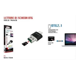 LETTORE SCHEDA OTG2.1 USB2.0 MICRO SD COMPATIBILE ENTRATA TYPE-C MAXTECH LTO-SM04
