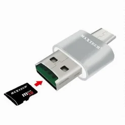 LETTORE SCHEDA OTG2.1 USB2.0 MICRO SD COMPATIBILE ENTRATA TYPE-C MAXTECH LTO-SM04