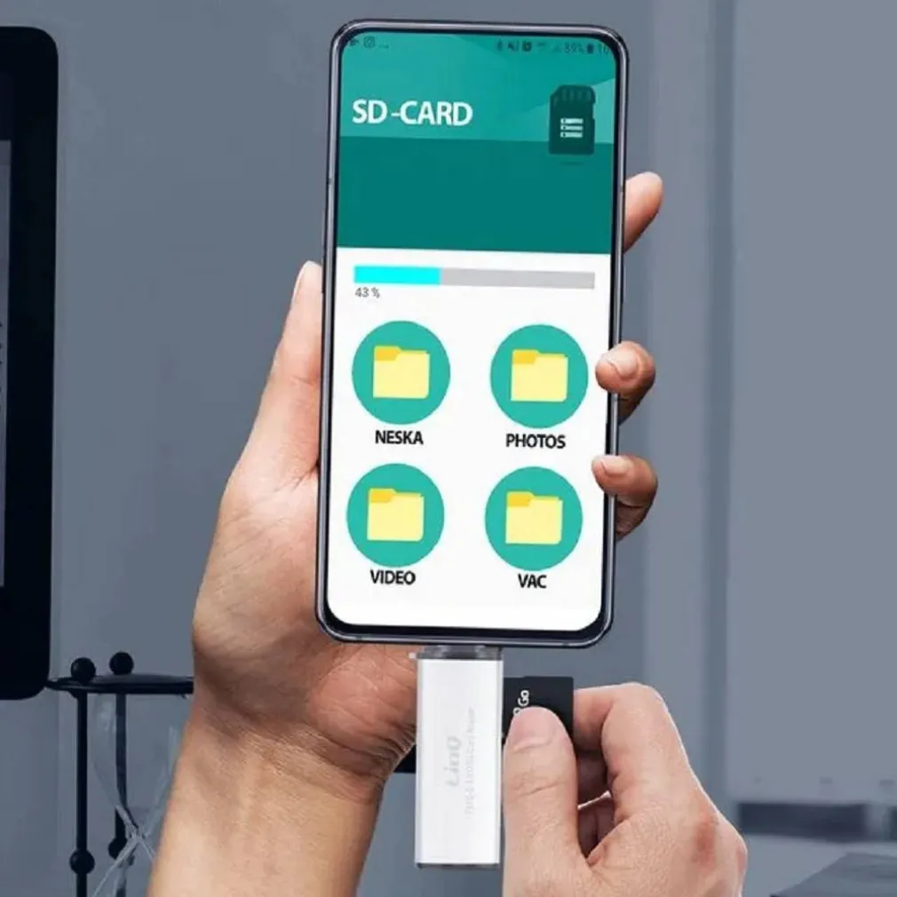 LETTORE SCHEDE SD/MICRO-SD CONNETTORE TYPE-C FUNZIONE OTG CON USB FEMMINA TPC516