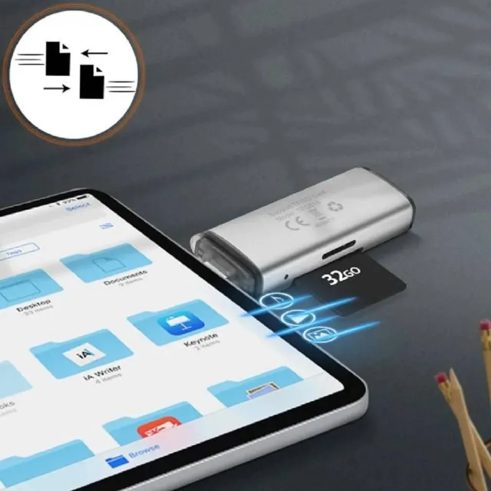 LETTORE SCHEDE SD/MICRO-SD CONNETTORE TYPE-C FUNZIONE OTG CON USB FEMMINA TPC516