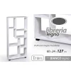 LIBRERIA H127X60X24 CM RIPIANI IN LEGNO BIANCO STRIATO MOBILE SCAFFALE 750892