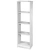 LIBRERIA SCAFFALE 4 RIPIANI MENSOLE COLONNA LEGNO BIANCO MODERNO 137X40X24CM 768927