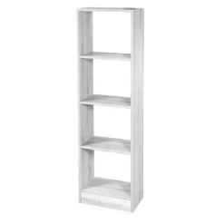 LIBRERIA SCAFFALE 4 RIPIANI MENSOLE COLONNA LEGNO BIANCO MODERNO 137X40X24CM 768927