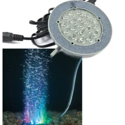 LUCE 19 LED RGB ACQUARIO CON BOLLE ARIA PIETRA POROSA PESCI PIANTE DECORAZIONE