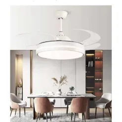 LUCE DECORATIVA VENTILATORE SOFFITTO LUCE LED 6000K 4000K 3000K 400CM 72W CON 3 PALE