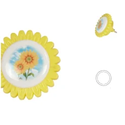 LUCE LED NOTTURNA FORMA FIORE GIALLO LUCE BIANCA LAMPADA CAMERETTA BIMBI DT-2188