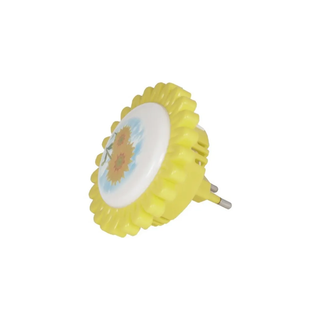 LUCE LED NOTTURNA FORMA FIORE GIALLO LUCE BIANCA LAMPADA CAMERETTA BIMBI DT-2188