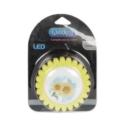 LUCE LED NOTTURNA FORMA FIORE GIALLO LUCE BIANCA LAMPADA CAMERETTA BIMBI DT-2188
