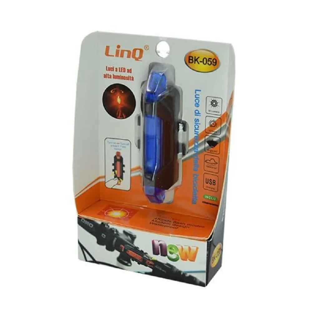 LUCE LED RICARICABILE USB PER BICI BICICLETTA ALTA LUMINOSITÀ SICUREZZA BK-059