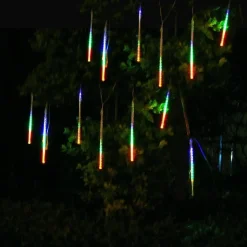 LUCI DI NATALE DA ESTERNO NATALIZIE LED EFFETTO PIOGGIA STELLA CADENTE MULTICOLOR