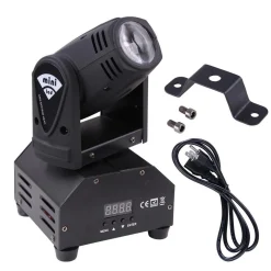 LUCI DJ MINI MOVING HEAD BEAM LED 12W CREE MINI TESTE MOBILI FASCIO STRETTO