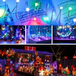 LUCI LED ALBERO DI NATALE USB BLUETOOTH APP INTERNO CON TELECOMANDO 20MT 200 LED